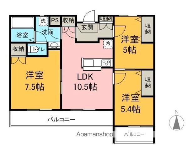 エクセルシオール城北の間取り写真