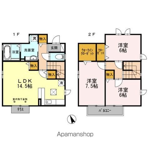 有玉台鈴木様貸家　Ａの間取り