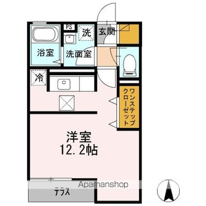 アマビリス[1R/31.13m2]の間取図