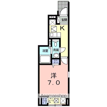 コーポかすみ[1K/27.29m2]の間取図