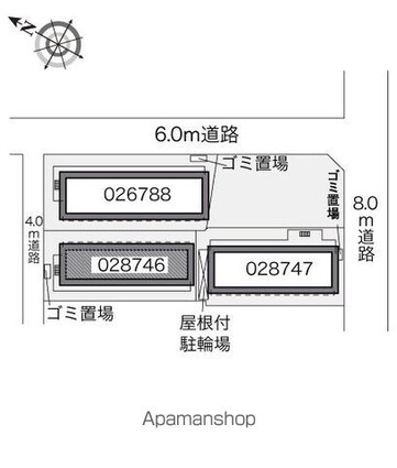 レオパレスウィステリア平井Ⅱ[1K/20.28m2]の配置図
