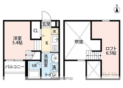 ｌａｐｉｓｌａｚｕｌｉ（ラピスラズリ）[1K/21.78m2]の間取図