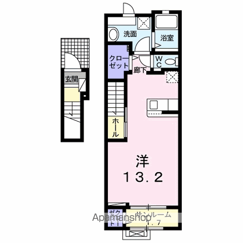 マリオ葛島　Ａ 203 ｜ 高知県高知市葛島４丁目7-32（賃貸アパート1R・2階・40.94㎡） その2