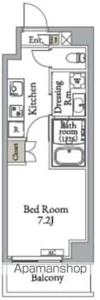 メトロステージ亀有[1K/25.39m2]の間取図