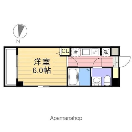 レアレジデンス稲毛[1K/20.15m2]の間取図