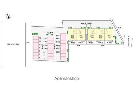 バウムＡ[2LDK/65.53m2]の配置図