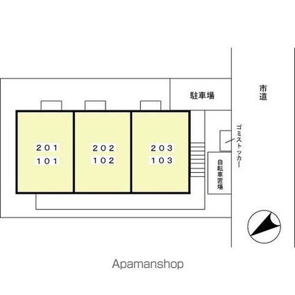 千葉県千葉市花見川区花園３丁目[1LDK/29.25m2]の配置図