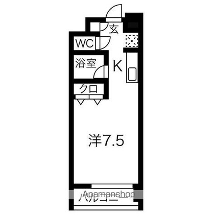 ヴィラ森林公園[1R/22m2]の間取図