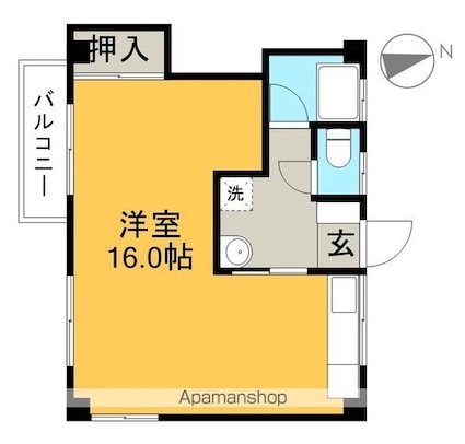 コーポ田野下[1R/36.5m2]の間取図