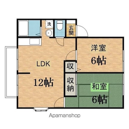 リバーサイドイトウⅡＣ[2LDK/52.84m2]の間取図