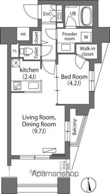 東京都練馬区豊玉北５丁目[1LDK/41.25m2]の間取図