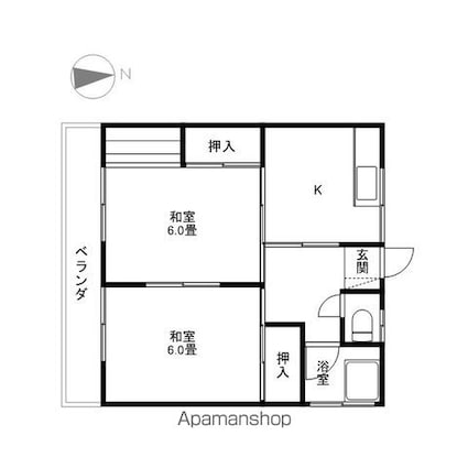 長野県長野市青木島町綱島[2DK/30m2]の間取図