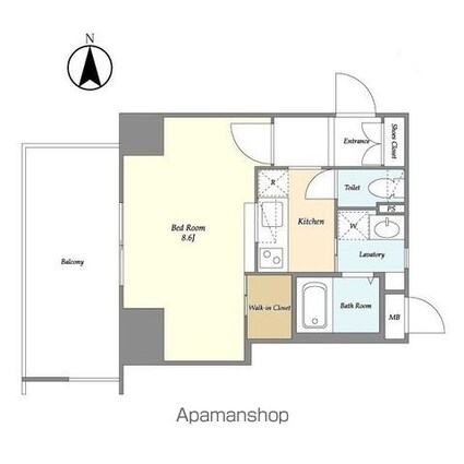 コンフォリア新中野Ⅱ[1K/27.64m2]の間取図