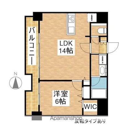 ファーストレジデンス栄[1LDK/48.46m2]の間取図
