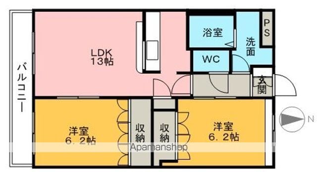 【岐阜市野一色のアパートの間取り】