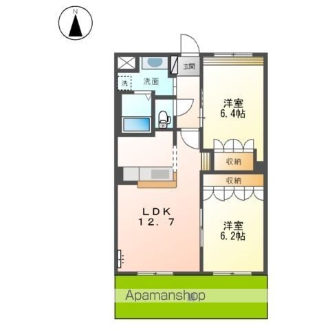 【岐阜市六条江東のアパートの間取り】