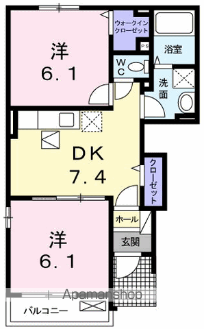 FLOR 野市 Aの間取り写真