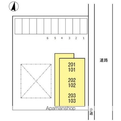 セジュール三谷[1K/26.71m2]の配置図