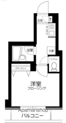 パークウェル目黒本町[1K/18.37m2]の間取図