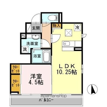 ミキハイツ[1LDK/38.26m2]の間取図