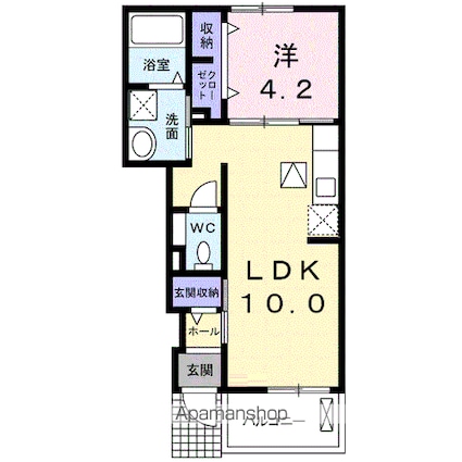 ブローテ[1LDK/37.76m2]の間取図