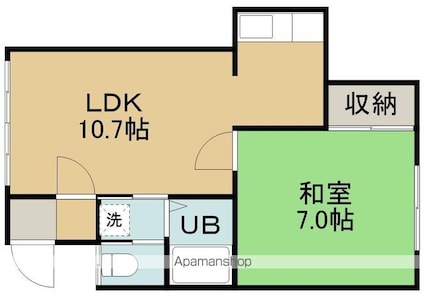 ブルーハウス[1LDK/37.64m2]の間取図