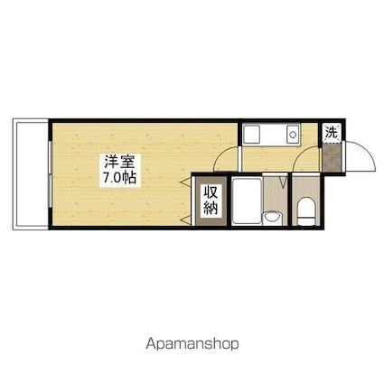 ロイヤルエムズ[1K/20.7m2]の間取図