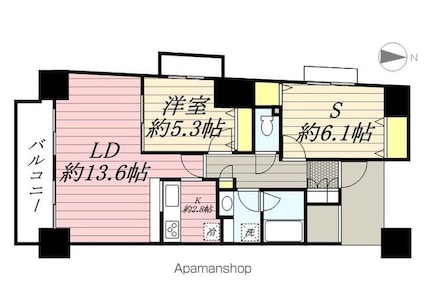 イストワール[1SLDK/62.56m2]の間取図