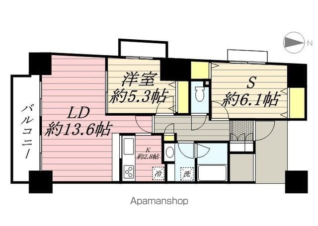 イストワール[1SLDK/62.56m2]の間取図