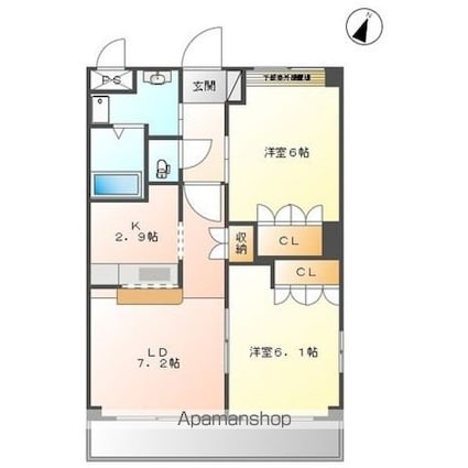 シャルマン[2LDK/49.58m2]の間取図