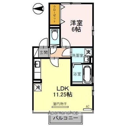 セジュール春江[1LDK/41.26m2]の間取図