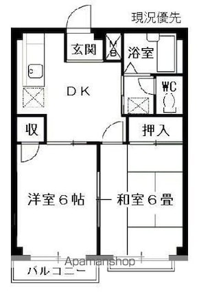 アメニティー大豆島[2DK/39.74m2]の間取図