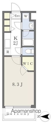 アンビックス・プリア[1K/28.35m2]の間取図