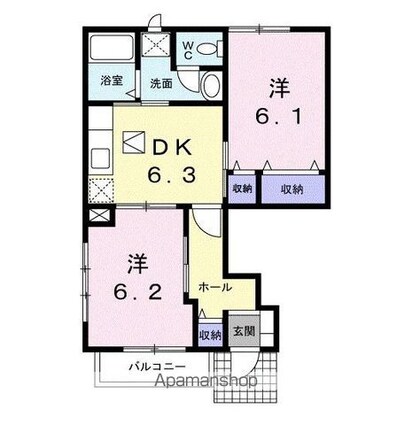 レジデンスＦ・Ｂ[2DK/46.92m2]の間取図