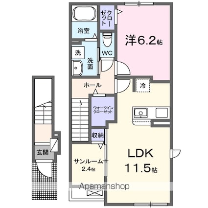 グランドハイツⅠ[1LDK/50.96m2]の間取図