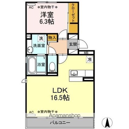 グローリアス　ＩＩＩ[1LDK/53.48m2]の間取図