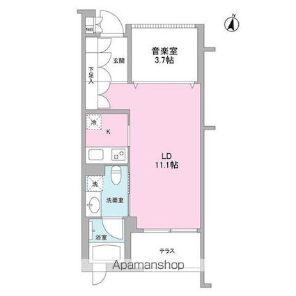 Ａｒｔｅ　哲学堂[1LDK/37.71m2]の間取図