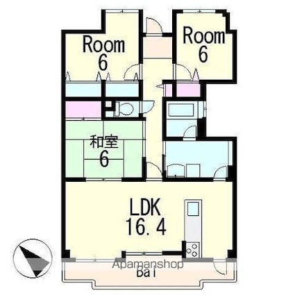 レジデンス草津[3LDK/85.28m2]の間取図