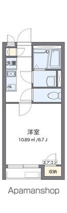 クレイノウィル春日出[1K/21.7m2]の間取図