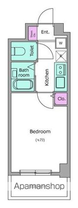 レジディア中野富士見台[1K/20.68m2]の間取図