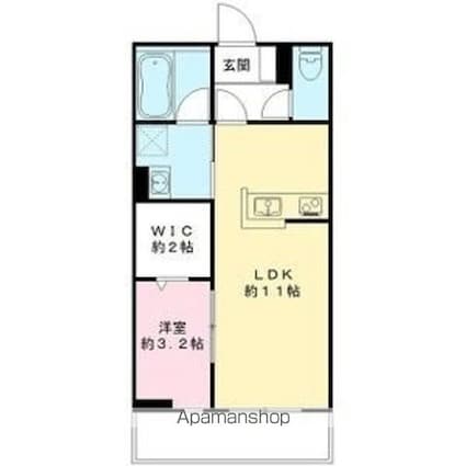 シェルメール[1K/37.97m2]の間取図