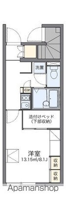レオパレスソフィア　Ｂ[1K/23.6m2]の間取図