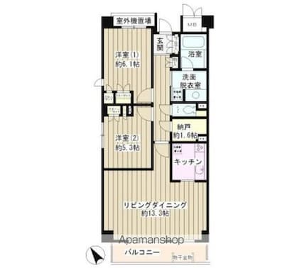 ピュアステージ千歳船橋[2LDK/65.81m2]の間取図