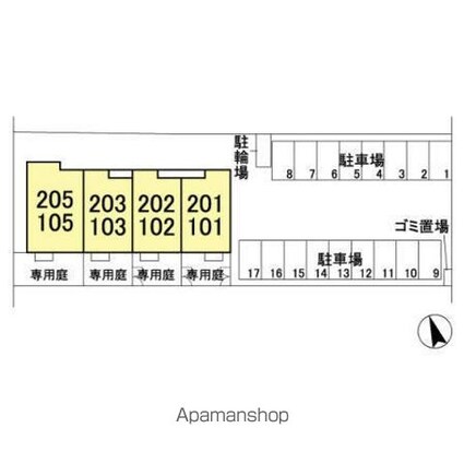 フランシーズ[1LDK/42.64m2]の配置図