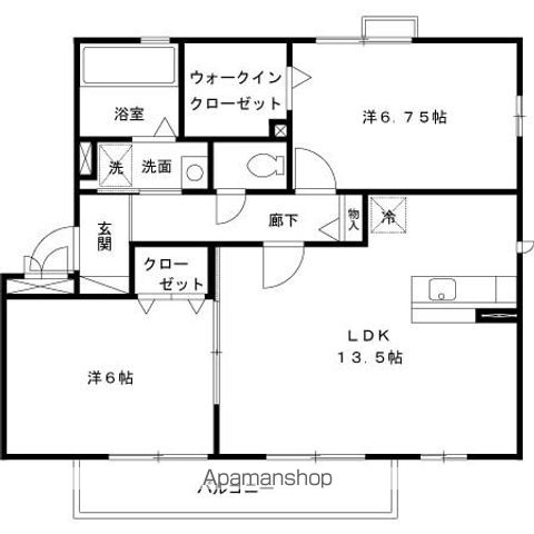 【国立市泉のアパートの間取り】