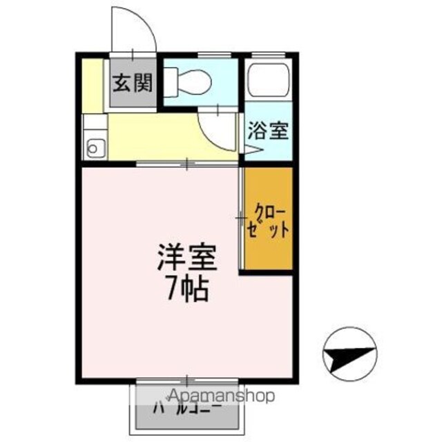 広島県東広島市西条町田口[1K/20.25m2]の間取図