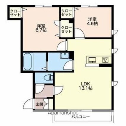ｓｅｒｅｎｏＣ[2LDK/54.51m2]の間取図
