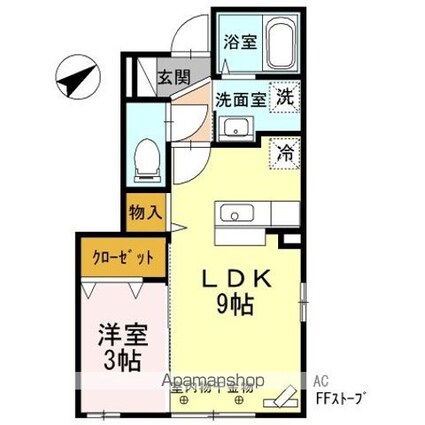 ベルクレール[1LDK/31.98m2]の間取図