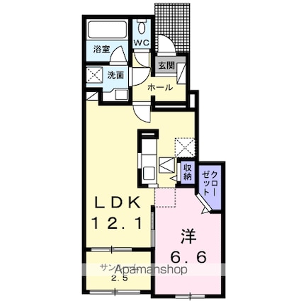 フォレスト・プルメリアＢ[1LDK/50.07m2]の間取図