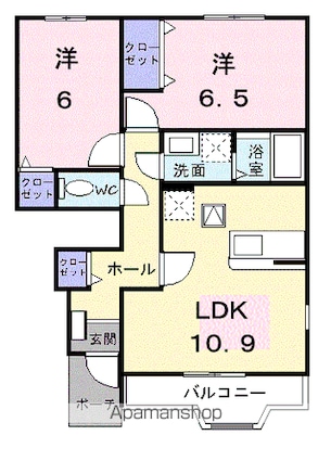 ベリエＡ[2LDK/54.21m2]の間取図